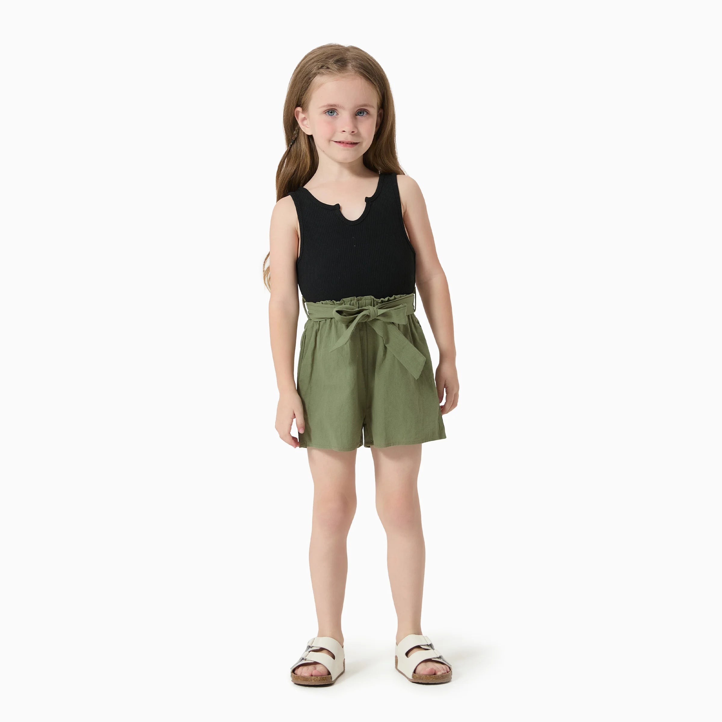 Girls Cotton Ribbed Jumpsuit